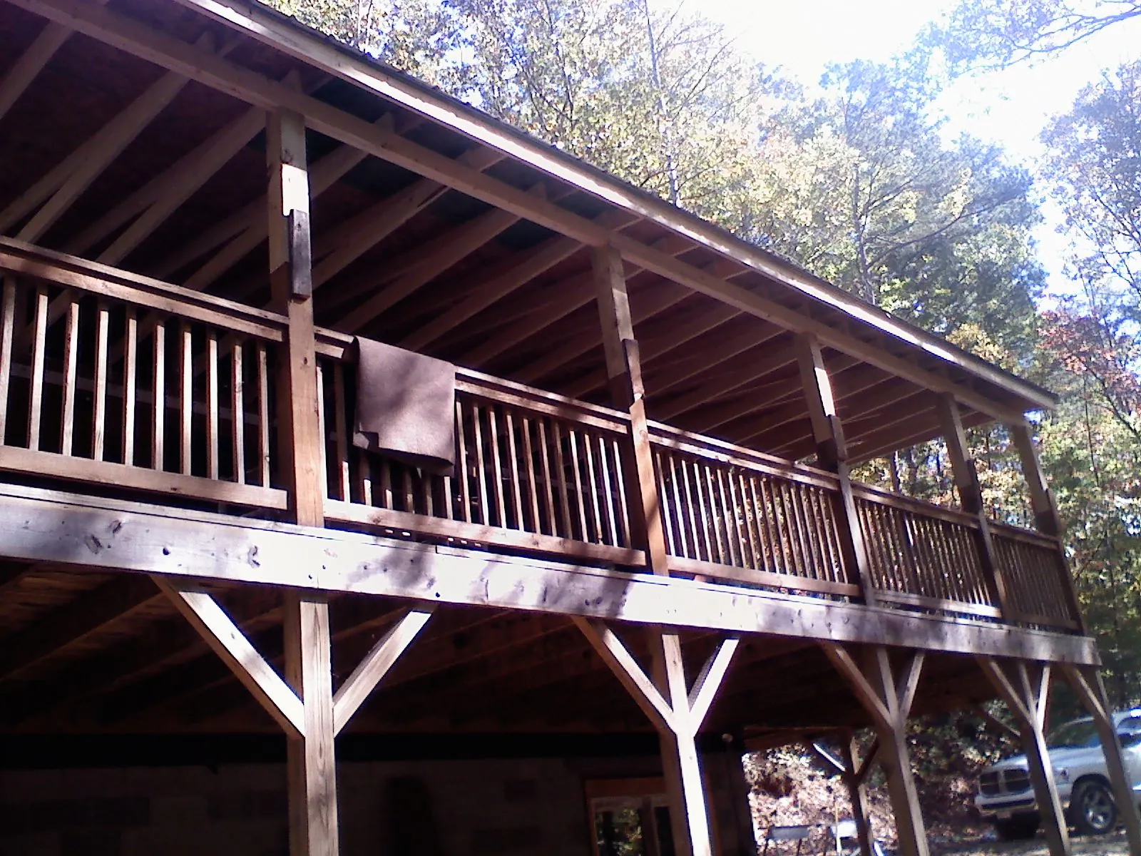 Timber framing under a new elevated porch and deck — Roof Leak Repair in Coraopolis by Roofing Brothers